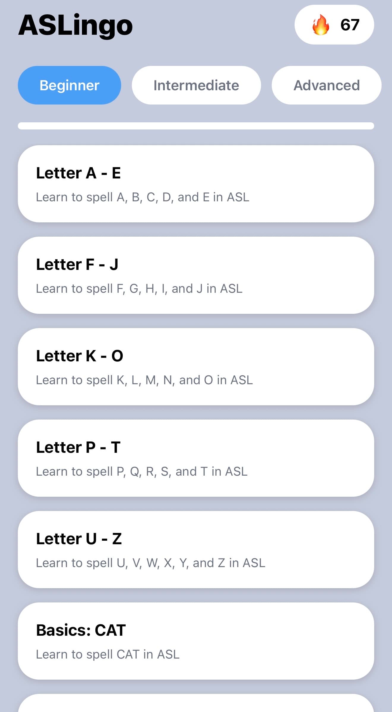 ASLingo screenshot